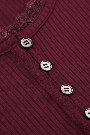 Corduroy Lace Trim Top