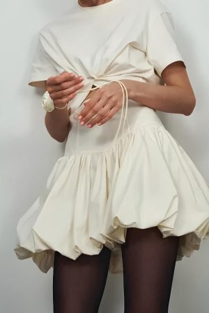 Corset Waist Bubble Mini Skirt