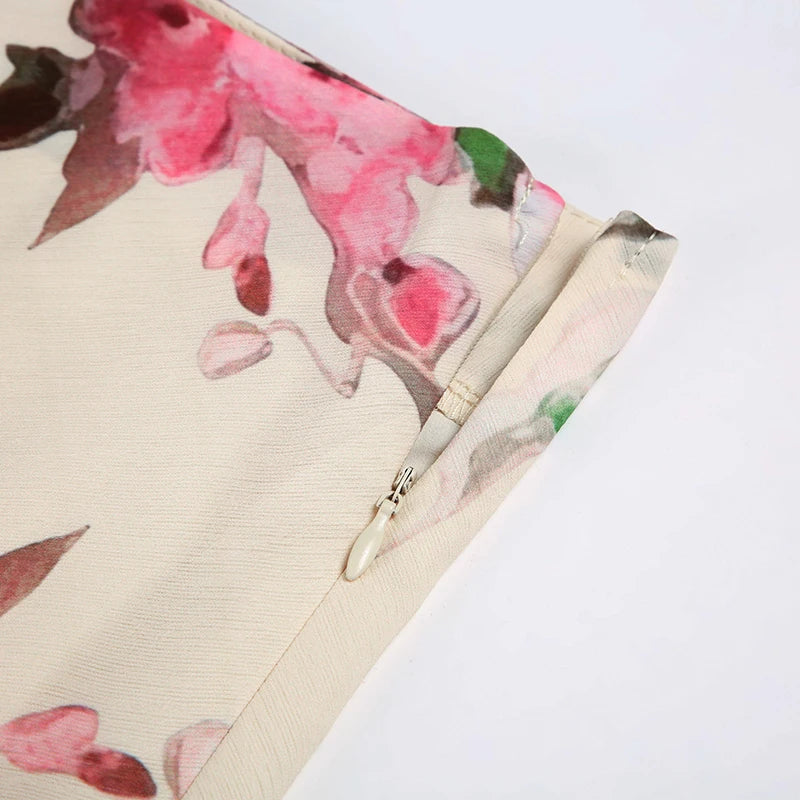 Cottagecore Floral Layered Midi Skirt
