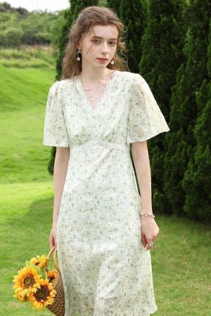 Cottagecore Floral Midi Dress