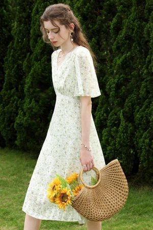Cottagecore Floral Midi Dress