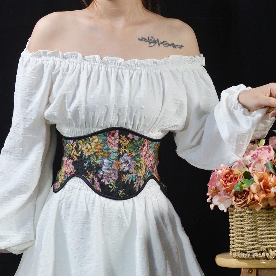 Cottagecore Ribbon Lace Up Waist Corset