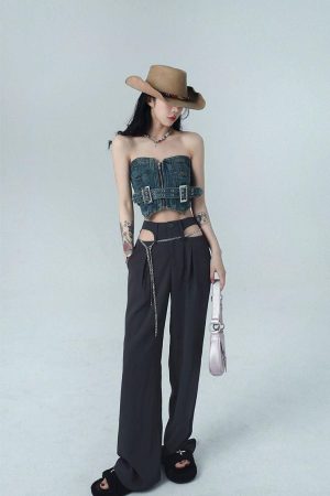 Cowgirl Crop Denim Tube Top