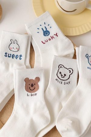 Cute Kawaii Patterned Socks 5 Pairs