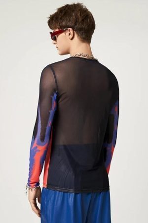 Cyberpunk Abstract Painting Mesh Top