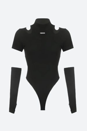 Cyberpunk Cut Out Corduroy Bodysuit