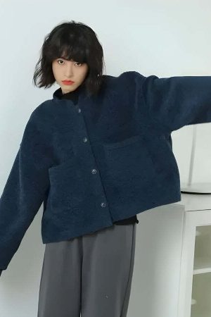 Dark Academia Button Up Pockets Cardigan