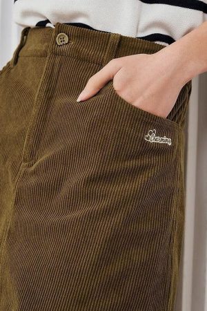Dark Academia Corduroy Mini Skirt