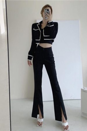 Dark Academia Hem Split Pants