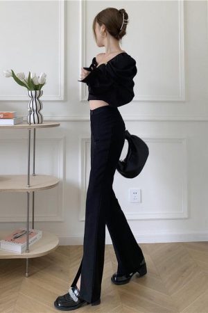 Dark Academia Hem Split Pants