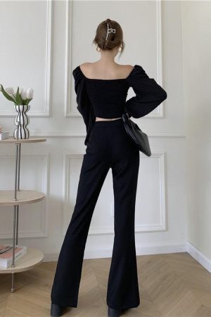 Dark Academia Hem Split Pants