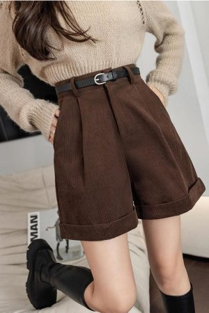 Dark Academia High Waist Shorts