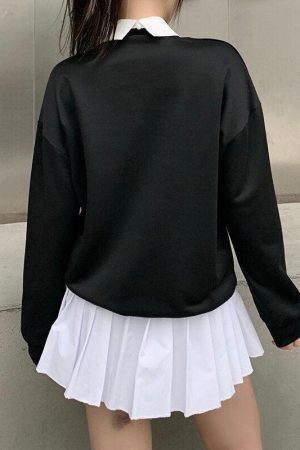 Dark Academia Letter Print Sweatshirt