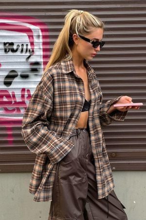 Dark Academia Plaid Shirt