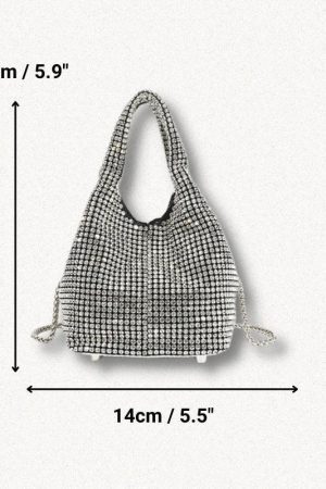 Disco Cowgirl Silver Rhinestone Handbag