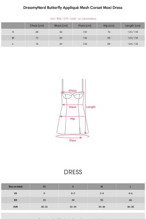 DreamyNerd Butterfly Appliqué Mesh Corset Maxi Dress