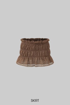 DreamyNerd Cocoa Dot Mesh Two-Piece Set