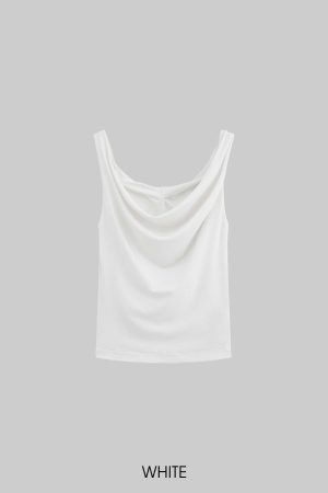 DreamyNerd Draped Neck Jersey Tank Top