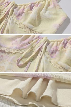DreamyNerd Floral Mesh Slip Maxi Dress