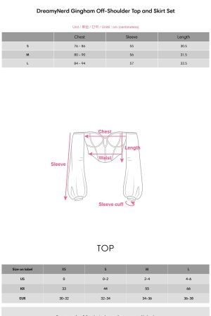 DreamyNerd Gingham Off-Shoulder Top and Skirt Set