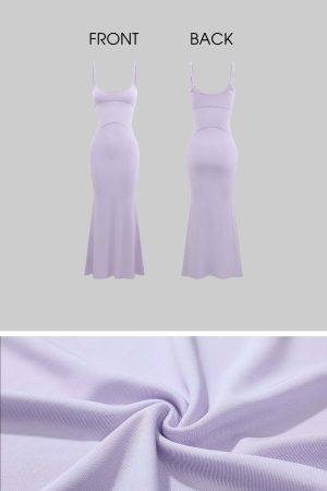 DreamyNerd Lavender Sheer Contour Maxi Dress