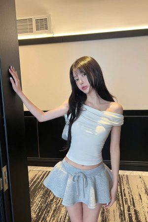 DreamyNerd Off-Shoulder Draped Knit Top