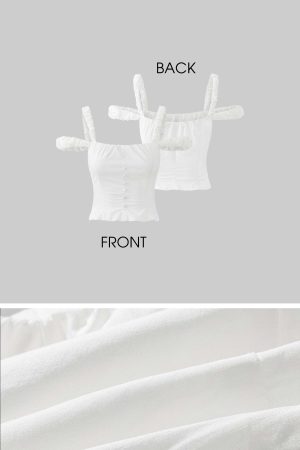 DreamyNerd Off-Shoulder Ruffle Strap Top & Flowing Skirt Set