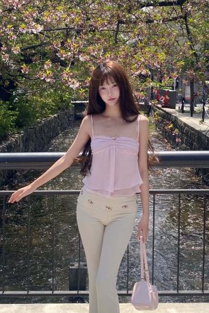DreamyNerd Rosette Flared Knit Pants