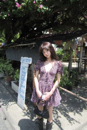 DreamyNerd Rosy Bloom Mini Dress