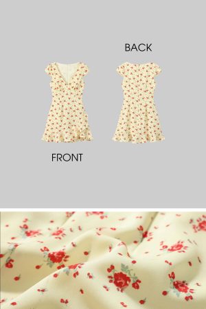 DreamyNerd Ruffle Hem Floral Mini Dress