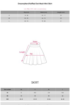 DreamyNerd Ruffled Dot Mesh Mini Skirt