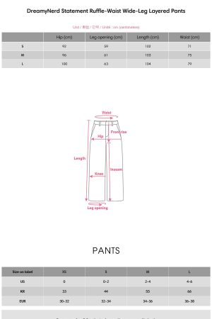 DreamyNerd Statement Ruffle-Waist Wide-Leg Layered Pants