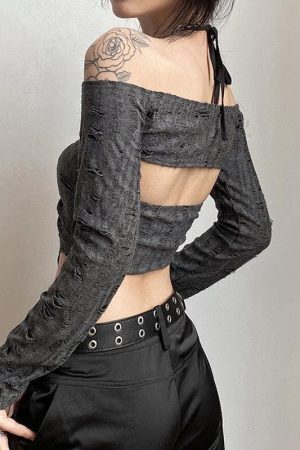 Fairy Grunge Detachable Sleeve Halter Top