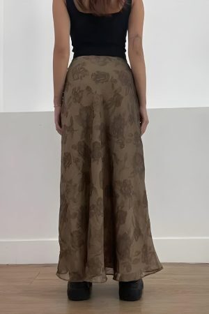 Fairy Grunge Floral Maxi Skirt