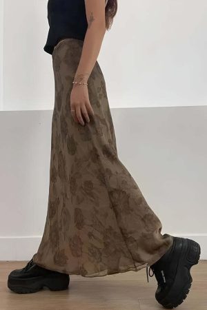 Fairy Grunge Floral Maxi Skirt
