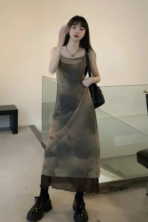Fairy Grunge Forest Midi Dress
