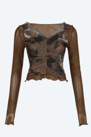 Fairy Grunge Mesh Sheer Top