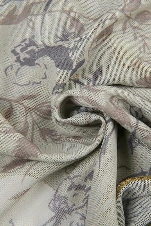 Fairycore Floral Sheer Mesh Top