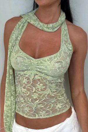 Fairycore Lace Halter Top