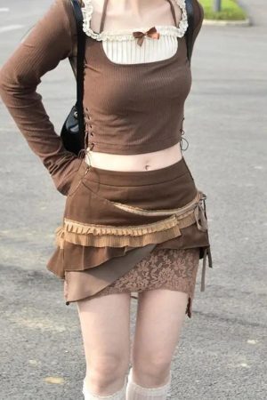 Fairycore Patchwork Mini Skirt