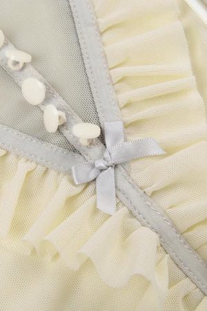 Fairycore Ruffled Mesh Corset Top