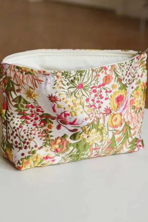 Floral Embroidered Makeup Bag