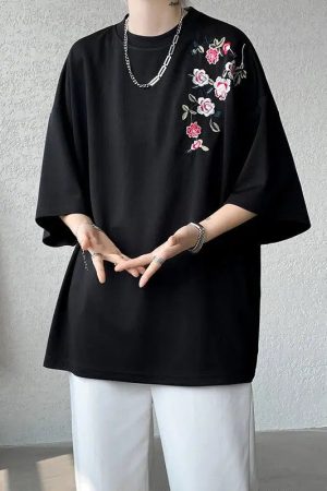 Floral Embroidered Tee