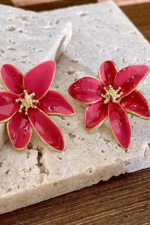 Flower Gold Stud Earrings