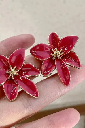 Flower Gold Stud Earrings