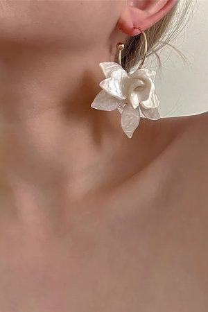 Flower Hoop Earrings