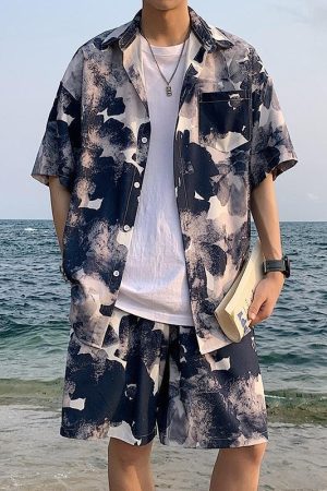 Flower Shirt & Shorts Two Piece Set