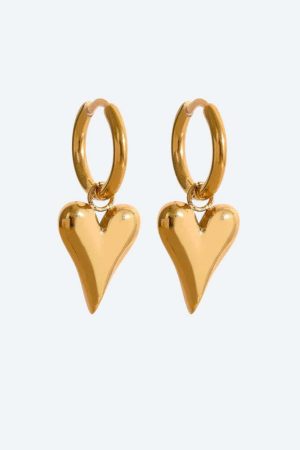 Golden Heart Necklace & Earrings Set