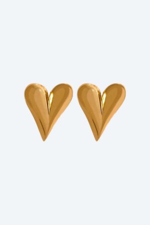 Golden Heart Necklace & Earrings Set