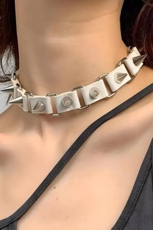 Goth Barbed Choker Collar Necklace
